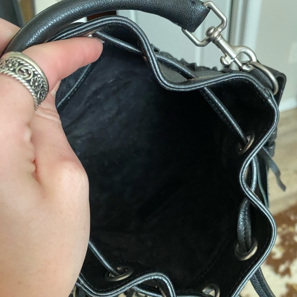 SAINT LAURENT STUDDED SMALL EMMANUELLE FRINGE BAG - Picture 12 of 15